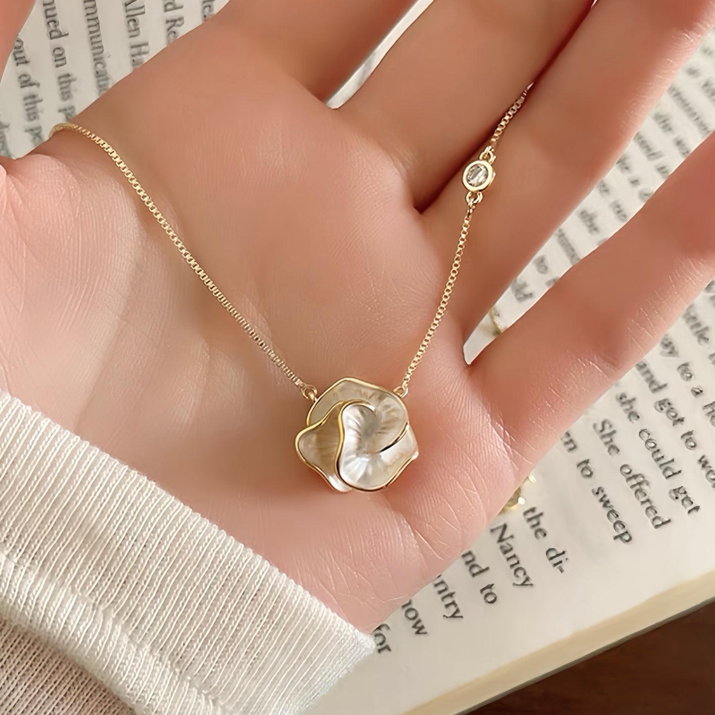 White Camellia Necklace