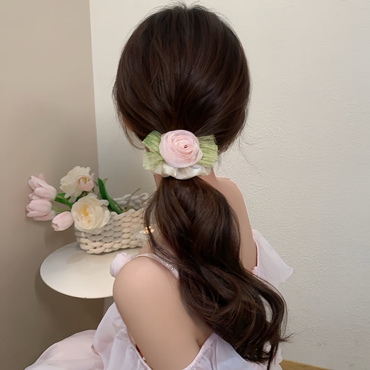 Sleeping Beauty Rose Hairtie