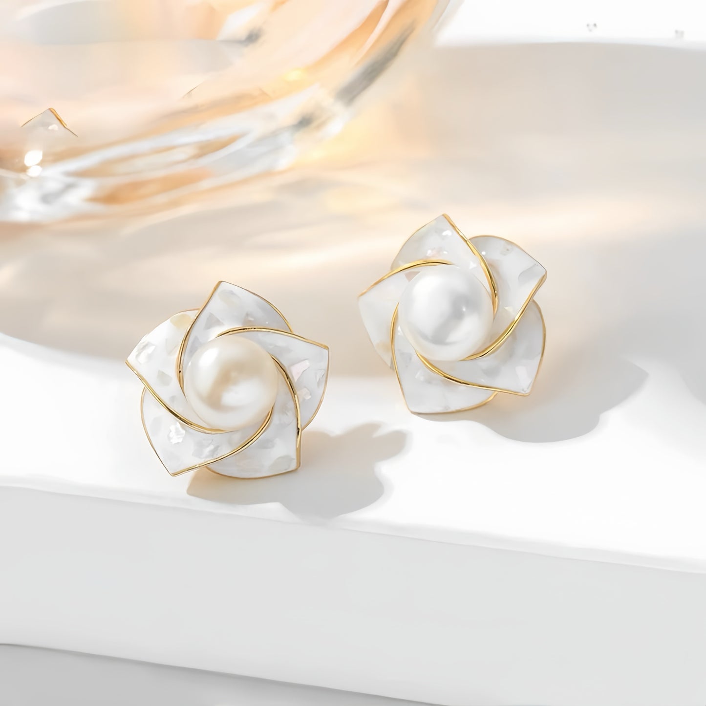 Pearl Camellia Earrings