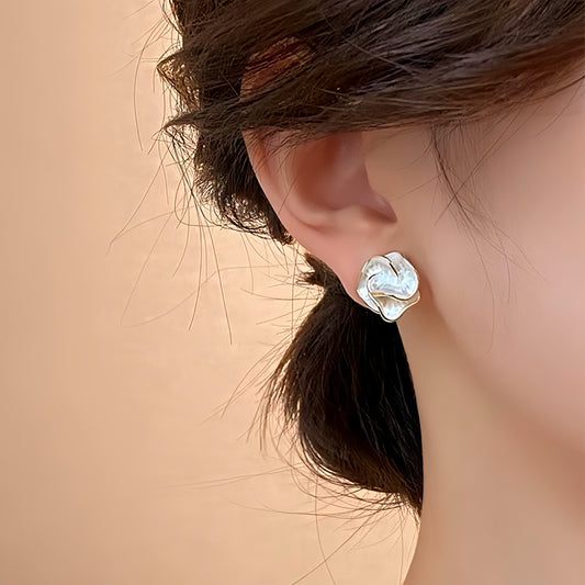 White Camellia Earrings